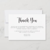 モダン白黒卒業写真ありがとう 招待状 (裏面)