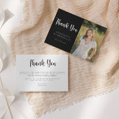 モダン白黒卒業写真ありがとう 招待状