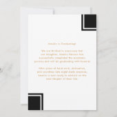 モダン白黒卒業写真卒業 案内状 (裏面)