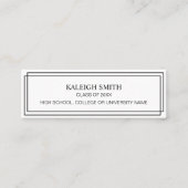 モダン白黒卒業式名刺挿入 コーリングカード (正面)