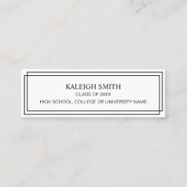 モダン白黒卒業式名刺挿入 コーリングカード