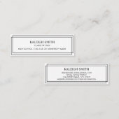 モダン白黒卒業式名刺挿入 コーリングカード (正面/裏面)