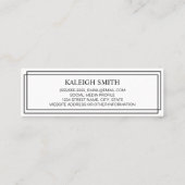 モダン白黒卒業式名刺挿入 コーリングカード (裏面)