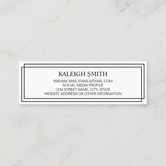 モダン白黒卒業式名刺挿入 コーリングカード (裏面)