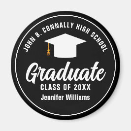 モダン白黒卒業生2025年卒業会 マグネット