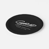 モダン白黒卒業 ペーパープレート (アングル)