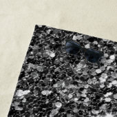 モダン白黒及びグレーグリッター ビーチタオル (インサイチュ)