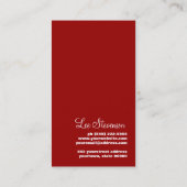 モダン白黒及び赤ストライプの名刺 名刺 (裏面)