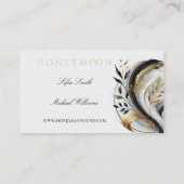 モダン白黒及び金ゴールド結婚の登録簿 名刺 (裏面)