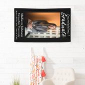 モダン白黒台本Vertical Photo Graduate 横断幕 (インサイチュ)