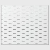 モダン白黒名前をカスタムする文字誕生日ギフト ラッピングペーパー (フラット)