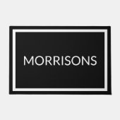 モダン白黒名前をカスタムする縁ど ドアマット (正面)