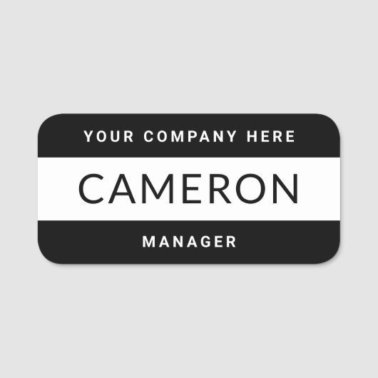 モダン白黒名 名札 (正面)