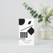 モダン白黒図形線 名刺 (スタンド正面)