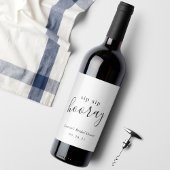 モダン白黒園園遊園ブライダルシャワー ワインラベル