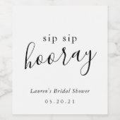 モダン白黒園園遊園ブライダルシャワー ワインラベル (シングルラベル)