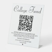 モダン白黒大学基金QR卒業 台座サイン (正面)