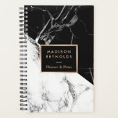 モダン白黒大理石テクスチャデザイナ プランナー手帳 (正面)