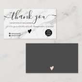 モダン白黒大理石感謝してい順 名刺 (正面/裏面)