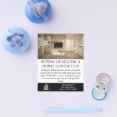 モダン白黒実在不動産代理カスタム人 チラシ (シングル)