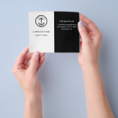 モダン白黒宣伝事業のロゴ チラシ (手)