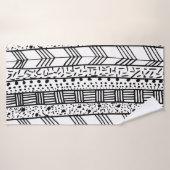 モダン白黒幾何ブラシストローク バスタオル (バスタオル)