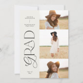 モダン白黒幾何学写真3枚 案内状 (正面)