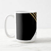 モダン白黒幾何金ゴールドストライプ コーヒーマグカップ (左)