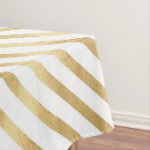 モダン白黒幾何金ゴールドストライプ テーブルクロス (インサイチュ)