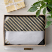 モダン白黒幾何金ゴールドストライプ 薄葉紙 (ギフト)