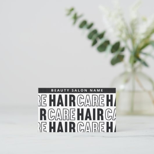 モダン白黒後のHair Extensions After Card 名刺 (スタンド正面)