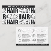モダン白黒後のHair Extensions After Card 名刺 (正面/裏面)