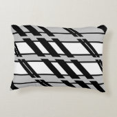 モダン白黒抽象芸術スカイラインパターン アクセントクッション (裏面)