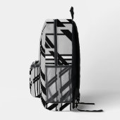 モダン白黒抽象芸術スカイラインパターン プリントバックパック (右)