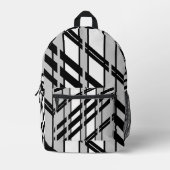 モダン白黒抽象芸術スカイラインパターン プリントバックパック (正面)