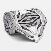 モダン白黒抽象芸術幾何学的パターン ネクタイ (ロール)