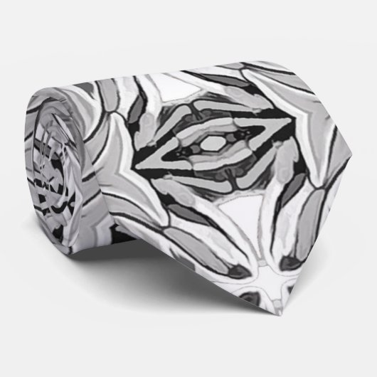 モダン白黒抽象芸術幾何学的パターン ネクタイ (ロール)