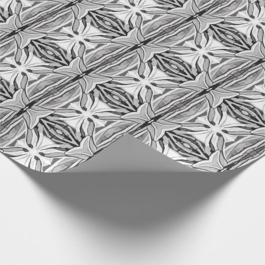 モダン白黒抽象芸術幾何学的パターン ラッピングペーパー (角)