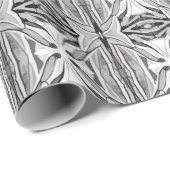 モダン白黒抽象芸術幾何学的パターン ラッピングペーパー (ロールコーナー)