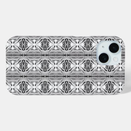 モダン白黒抽象芸術幾何学的パターン Case-Mate iPhoneケース (裏面 (横))