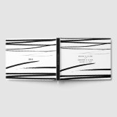 モダン白黒抽象芸術結婚式の引き出物 ゲストブック (全面)