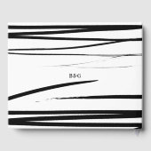 モダン白黒抽象芸術結婚式の引き出物 ゲストブック (裏面)