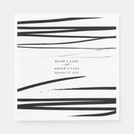 モダン白黒抽象芸術結婚式の引き出物 スタンダードランチョンナプキン