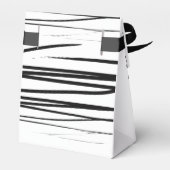 モダン白黒抽象芸術結婚式の引き出物 フェイバーボックス (裏面サイド)