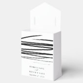 モダン白黒抽象芸術結婚式の引き出物 フェイバーボックス (オープン)