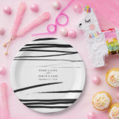 モダン白黒抽象芸術結婚式の引き出物 ペーパープレート (パーティー)