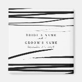 モダン白黒抽象芸術結婚式の引き出物 マグネット (正面)