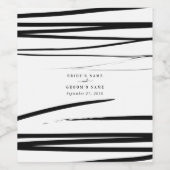 モダン白黒抽象芸術結婚式の引き出物 ワインラベル (シングルラベル)