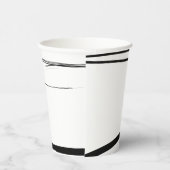 モダン白黒抽象芸術結婚式の引き出物 紙コップ (右)
