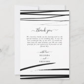 モダン白黒抽象芸術QRコー結婚ド サンキューカード (正面)